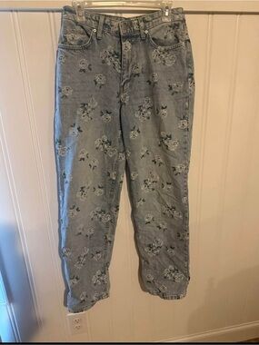 Target Light Wash Floral Boyfriend Jeans